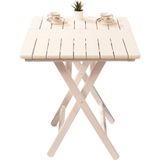 Bahçeme Ahşap Bahçe Balkon Mutfak Masası -Kaş Katlanabilir 60x60 Beyaz