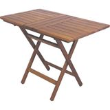 Bahçeme Ahşap Bahçe Balkon Mutfak Masası -Kaş Katlanabilir 60x80 - Açık Kahverengi
