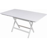 Bahçeme Ahşap Bahçe Balkon Mutfak Masası -Kaş Katlanabilir 80X120 Beyaz - 80 x 120 cm