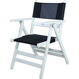 Bahçeme Ahşap Bahçe Balkon Mutfak Sandalyesi -Marmaris PVC Katlanabilir Beyaz
