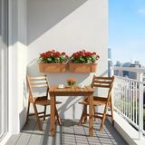 Bahçeme Albatros Ahşap Bahçe Balkon Takımı: 70X70 Sabit Masa + 2 Katlanır Sandalye