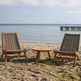 Bahçeme Beylerbeyi Bahçe & Plaj & Havuz Başı Şezlong Sandalye Takımı : 50Lik Sehpa + 2 Sandalye