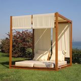 Bahçeme Efes Ahşap Bahçe Yatağı - Lüks Daybed Set