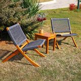 Bahçeme Kandilli Şezlong Tipi Sandalye Takımı: 40X40 Sehpa + 2 Sandalye - Plaj Havuz Başı Bahçe Set