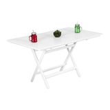 Bahçeme Kaş 70X120 Katlanır Ahşap Bahçe Balkon Masası -Beyaz