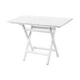 Bahçeme Kaş 80X120 Katlanır Ahşap Masa - Beyaz Renk Teras Balkon Bahçe Masası