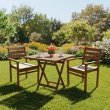 Bahçeme Manavgat Ahşap Bahçe Balkon Seti: 70X70 Masa + 2 Sandalye