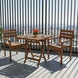 Bahçeme Manavgat Ahşap Bahçe Balkon Seti: 80X80 Masa + 2 Sandalye