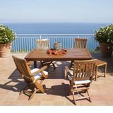 Bahçeme Muğla Lx Ahşap Bahçe Balkon Seti: 80X140 Sabit Masa + 4 Katlanır Sandalye