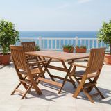Bahçeme Muğla Lx Katlanır Ahşap Bahçe Takımı: 80X120 Masa + 4 Sandalye