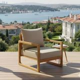 Bahçeme Sarıyer (Leo) Bahçe Koltuk Tekli - Kestane İç Ve Dış Mekan Koltuğu (Minderli)