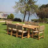 Bahçeme Taksim Kestane Bahçe Takımı: 8 Sandalye + 100X240 Masa