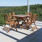 Bahçeme Ürgüp Katlanır Ahşap Bahçe Balkon Seti: 70X120 Masa + 4 Sandalye