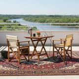 Bahçeme Yönetmen Katlanır Ahşap Bahçe Balkon Seti: 70X70 Masa + 2 Sandalye