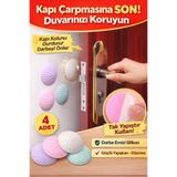 bahe home 4 Adet Çok Amaçlı Silikon Çarpma Önleyici Yapışkanlı Kapı Kolu Duvar Koruyucu Tampon