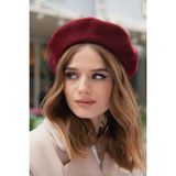 Bahels Cherry Fransız Ressam Keçe Bere - Standart - 604-Bordo