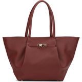 Bahels Cherry Kilit Detaylı El ve Omuz Çantası - Bordo
