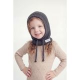 Bahels Çocuk Gri Triko Örgü Balaclava Bere Şapka - Standart - Renkli