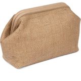 Bahels Kadın Jüt Hasır Portföy & Clutch Çanta Vizon Detaylı Tekstil Malzeme ile Günlük Kullanım İçin