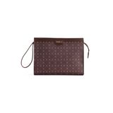 BAHELS Kadın Kahve Monogram Portföy Kulplu Clutch Çanta