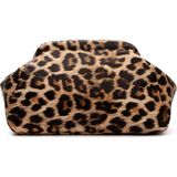 Bahels Kadın Leopar Deri Clutch Portföy Çanta - Kahve