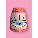 Bahels Özel Tasarım Pembe Göz Desen Iç Göstermeyen Pareo 45*145 cm - Standart - Soft Pembe