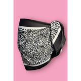 Bahels Özel Tasarım Zebra Leopar Iç Göstermeyen Pareo 45*145 cm - Standart - Siyah