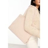 BAHELS Teddy Peluş Bej Tote Bag Omuz Çantası