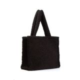 Bahels Teddy Peluş Siyah Tote Bag Omuz Çantası