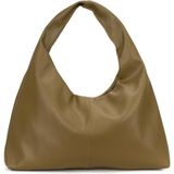 Bahels Yeşil Deri Kadın Shopper Omuz Çantası – Yumuşak Form Vintage Model