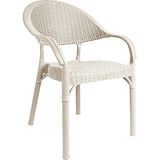 Bahex Bambu Rattan Kollu Sandalye Koltuk Dayanıklı Bahçe Sandalyesi Cappuccino - 4