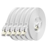 BAHIWOM Cat8 Ethernet Kablosu 6FT (5 Paket), 40Gbps/2000Mhz LAN Ağ Kablosu Gigabit RJ45 Yama Kablosu, Yönlendirici Anahtarı Dizüstü Bilgisayar PS5 TV için Düz Yüksek Hızlı İnternet Kablosu - Beyaz