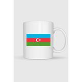 Bahriyeli Collection Azerbaycan Bayrağı Baskılı Kupa Bardak - Beyaz - 330 ml