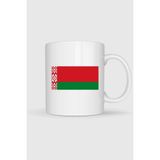 Bahriyeli Collection Belarus Bayrağı Baskılı Kupa Bardak - Beyaz - 330 ml