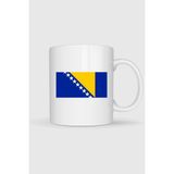 Bahriyeli Collection Bosna-Hersek Bayrağı Baskılı Kupa Bardak - 1 Adet - 330 ml