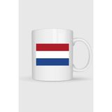 Bahriyeli Collection Hollanda Bayrağı Baskılı Kupa Bardak - Beyaz - 330 ml