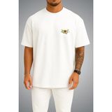 Bahriyeli Collection Oversize Amerika Birleşik Devletleri Virjin Adaları Bayrağı Cep Baskılı Unisex T-Shirt - Beyaz