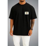 Bahriyeli Collection Oversize Amerika Birleşik Devletleri Virjin Adaları Bayrağı Cep Baskılı Unisex T-Shirt - Siyah - XL
