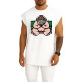 Bahriyeli Collection Oversize Ani Saldırı Garry 'nin Mod Gamer Tişört Göğüs Baskılı Atlet - Beyaz