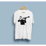 Bahriyeli Collection Oversize Avcı Tüfek Tasarım Unisex T-Shirt - XL - Beyaz