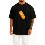 Bahriyeli Collection Oversize Bitcoin Ilacı Btc Medicine Göğüs Baskılı Unisex T-Shirt - Siyah