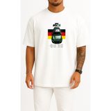 Bahriyeli Collection Oversize Bmw M5 Competition Sport Göğüs Baskılı Unisex T-Shirt - Beyaz - XL