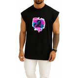 Bahriyeli Collection Oversize Bu Benim Terapim Dumbell Fitness Gym Göğüs Baskılı Atlet - Siyah