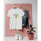 Bahriyeli Collection Oversize Dalgıç Dalış Kaskı ve Balıklar Tasarım T-Shirt - Beyaz