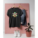 Bahriyeli Collection Oversize Dalgıç Dalış Kaskı ve Balıklar Tasarım T-Shirt - Siyah