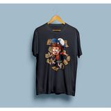 Bahriyeli Collection Oversize Dipper Pines Tasarım Unisex T-Shirt - Siyah