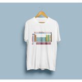 Bahriyeli Collection Oversize Elementler Periyodik Tablo / Kimya Tasarım T-Shirt - Beyaz