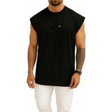 Bahriyeli Collection Oversize Gym Lover Squat Girl Gym Fitness Göğüs Baskılı Atlet - Siyah