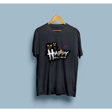 Bahriyeli Collection Oversize Happy Halloween Tasarım Unisex T-Shirt - Siyah