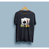 Bahriyeli Collection Oversize Iskambil Kağıtları Unisex T-Shirt - XL - Siyah